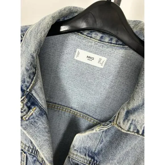 MNG Denim Trucker Jacket Oversized Size XS - Picture 4 of 4